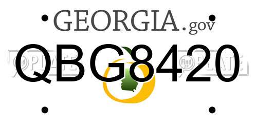 QBG8420 Georgia License Plate