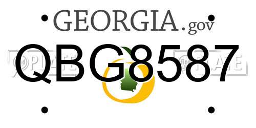 QBG8587 Georgia License Plate