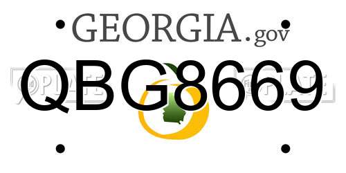QBG8669 Georgia License Plate