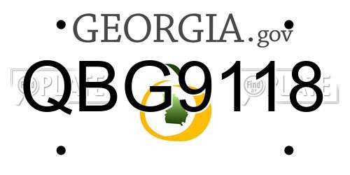 QBG9118 Georgia License Plate