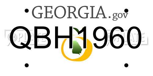 QBH1960 Georgia License Plate