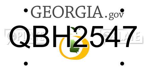 QBH2547 Georgia License Plate
