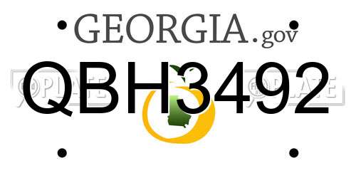 QBH3492 Georgia License Plate