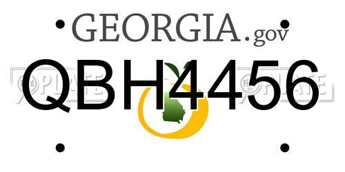 QBH4456 Georgia License Plate