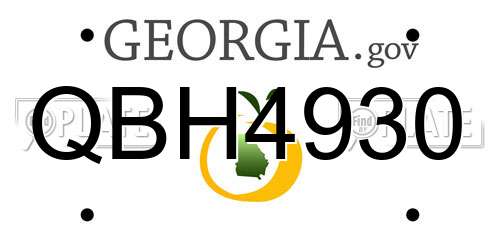 QBH4930 Georgia License Plate