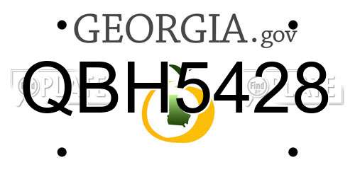 QBH5428 Georgia License Plate