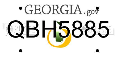 QBH5885 Georgia License Plate
