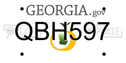 QBH597 Georgia License Plate