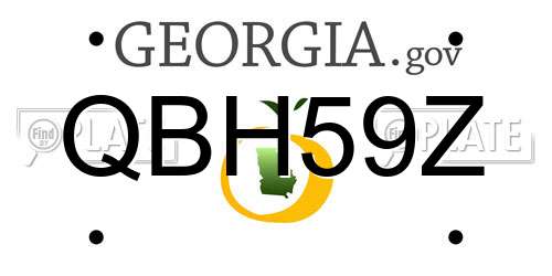 QBH59Z Georgia License Plate
