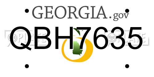 QBH7635 Georgia License Plate