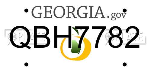 QBH7782 Georgia License Plate