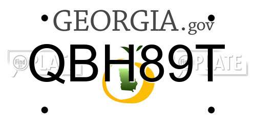QBH89T Georgia License Plate