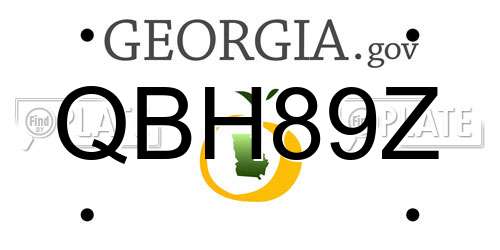 QBH89Z Georgia License Plate