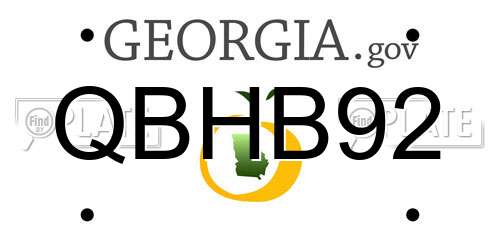 QBHB92 Georgia License Plate