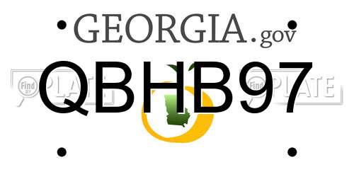 QBHB97 Georgia License Plate