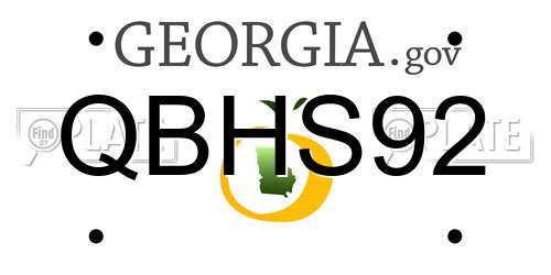 QBHS92 Georgia License Plate