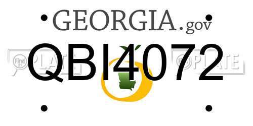 QBI4072 Georgia License Plate