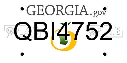 QBI4752 Georgia License Plate