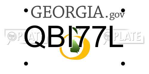 QBI77L Georgia License Plate