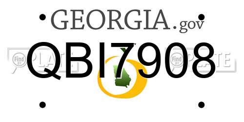 QBI7908 Georgia License Plate