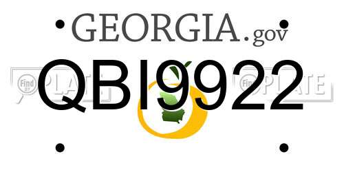QBI9922 Georgia License Plate