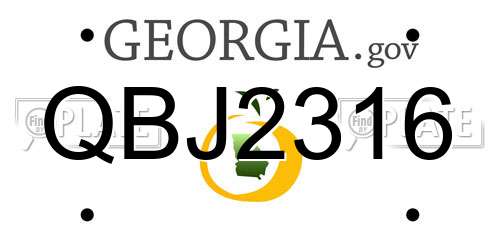 QBJ2316 Georgia License Plate