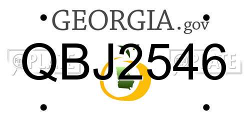 QBJ2546 Georgia License Plate
