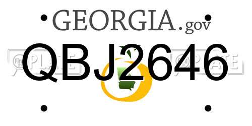 QBJ2646 Georgia License Plate
