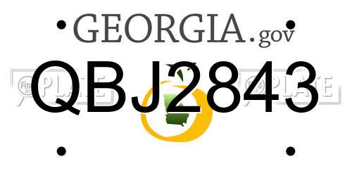 QBJ2843 Georgia License Plate