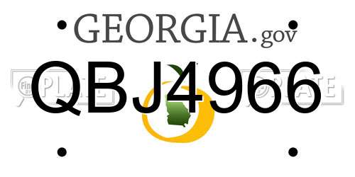 QBJ4966 Georgia License Plate