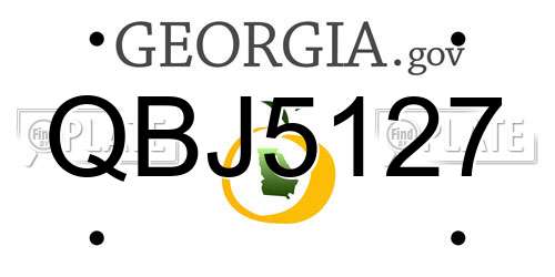 QBJ5127 Georgia License Plate