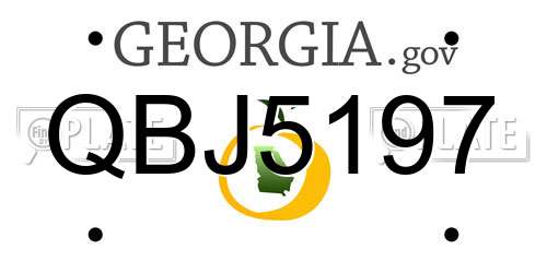 QBJ5197 Georgia License Plate