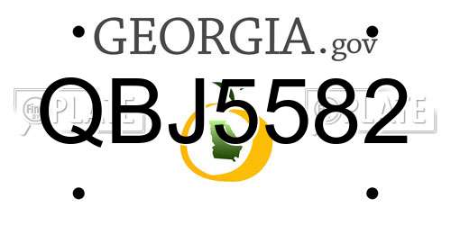 QBJ5582 Georgia License Plate
