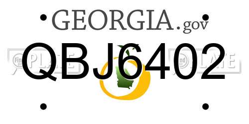 QBJ6402 Georgia License Plate
