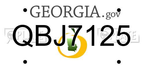 QBJ7125 Georgia License Plate