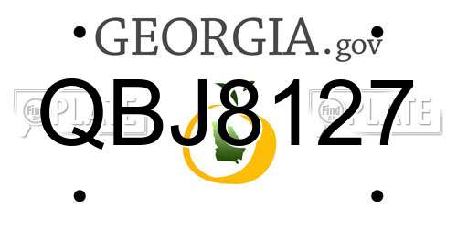 QBJ8127 Georgia License Plate