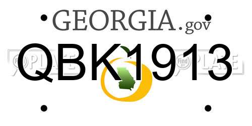 QBK1913 Georgia License Plate