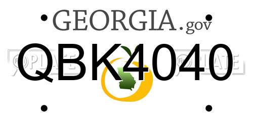 QBK4040 Georgia License Plate