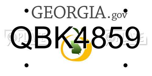 QBK4859 Georgia License Plate