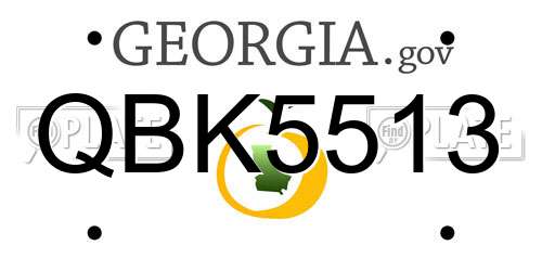 QBK5513 Georgia License Plate