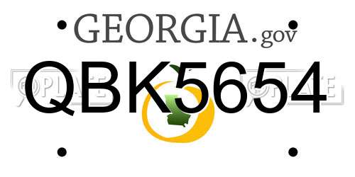 QBK5654 Georgia License Plate