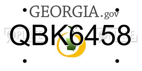 QBK6458 Georgia License Plate