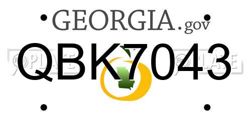 QBK7043 Georgia License Plate