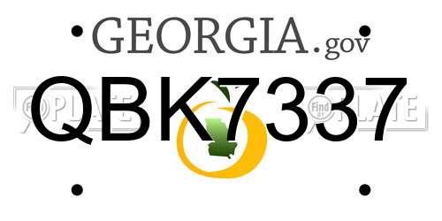 QBK7337 Georgia License Plate