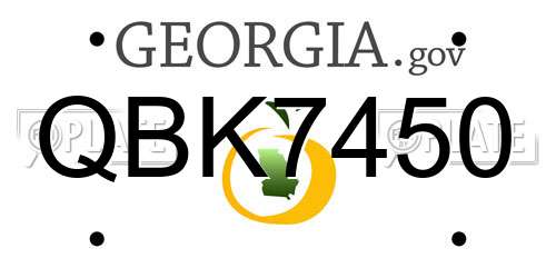 QBK7450 Georgia License Plate