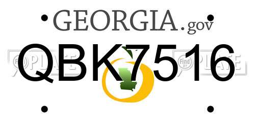 QBK7516 Georgia License Plate