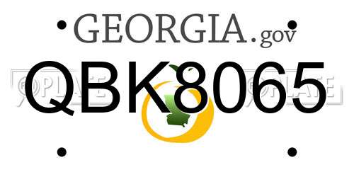 QBK8065 Georgia License Plate
