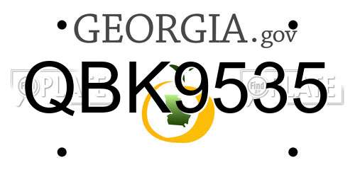 QBK9535 Georgia License Plate