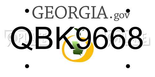 QBK9668 Georgia License Plate
