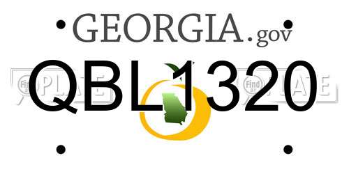 QBL1320 Georgia License Plate
